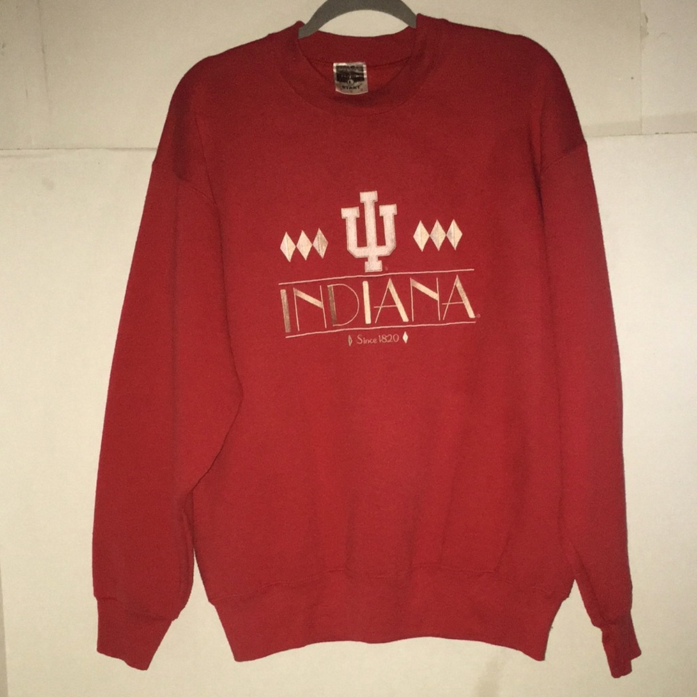 Indiana Hoosiers Vintage Unisex Embroidered Sweatshirt Size Large
